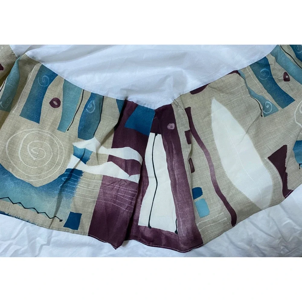 Vintage Dan River Bedskirt King Geometric Abstract 13